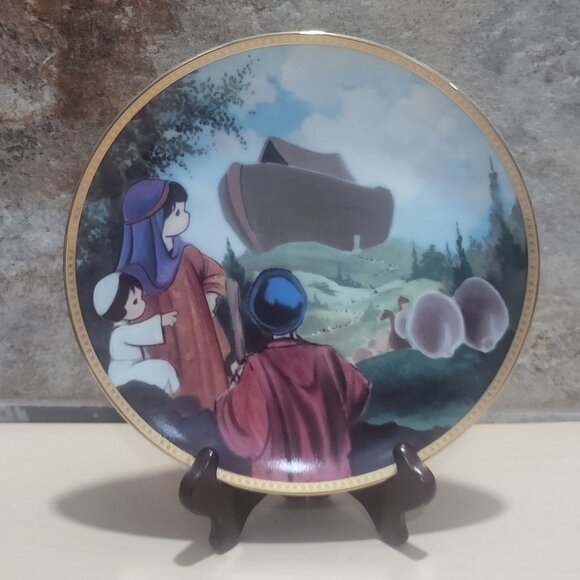 Enesco Precious Moments Noah And The Ark Decorative Plate The Hamilton Collectio - Picture 9 of 11